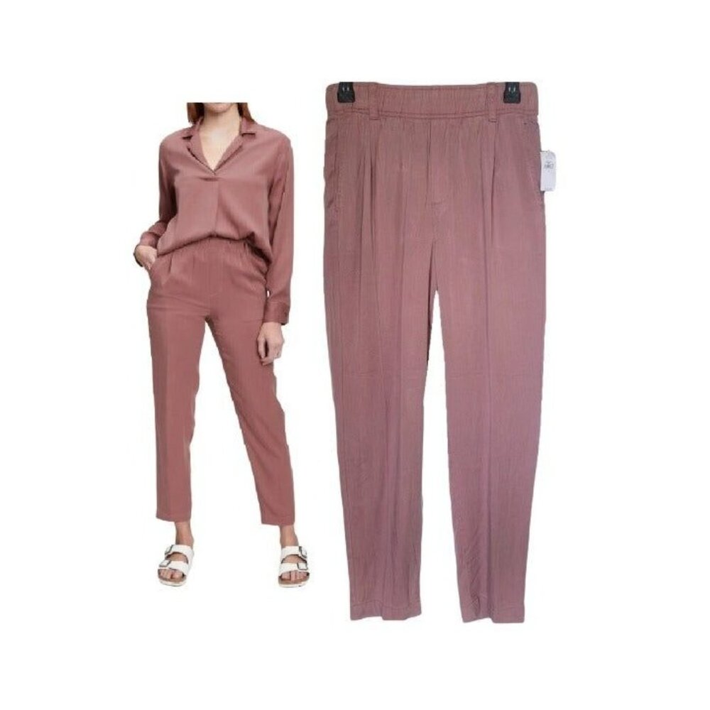❤️GAP Womens Pant Sz 4 Tencel Lyocell Pull-On Slouchy Hi Rise Soft Rose Pink New